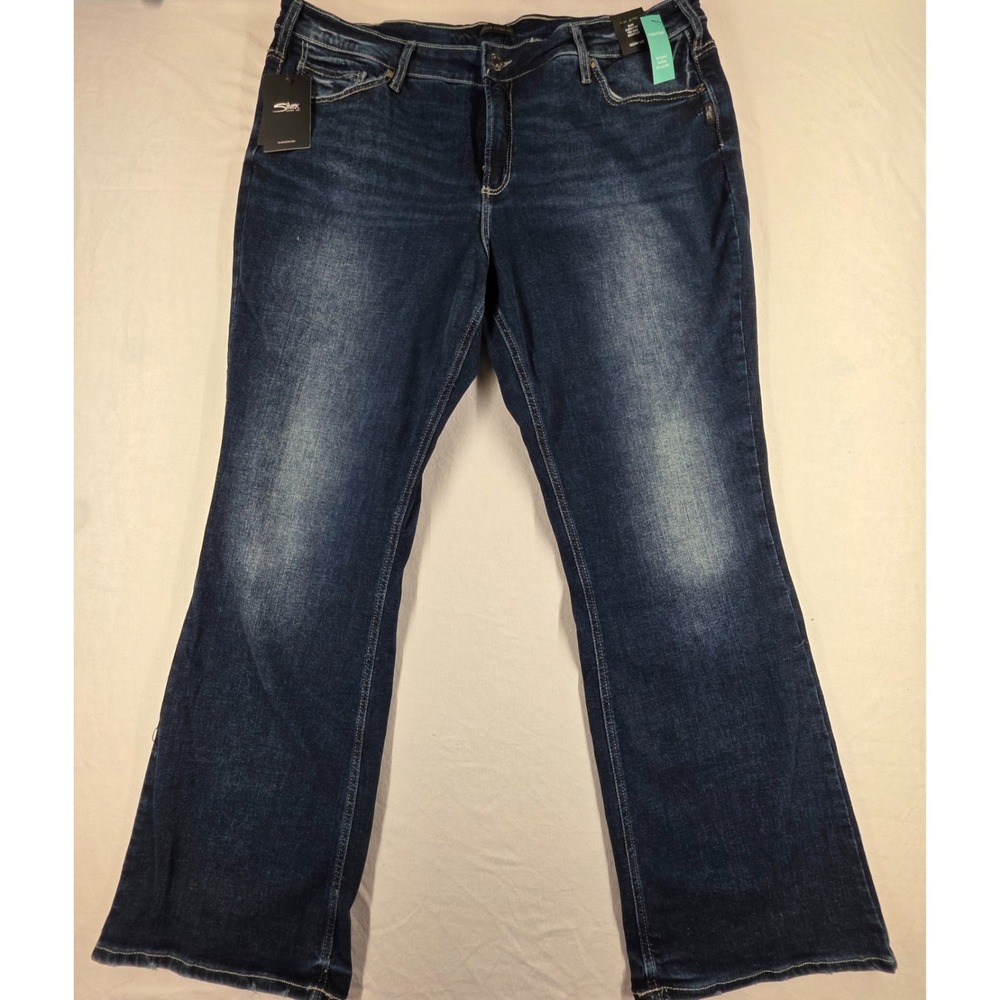 SILVER JEANS SUKI BOOTCUT MID RISE DARK WASH SZ 44/33